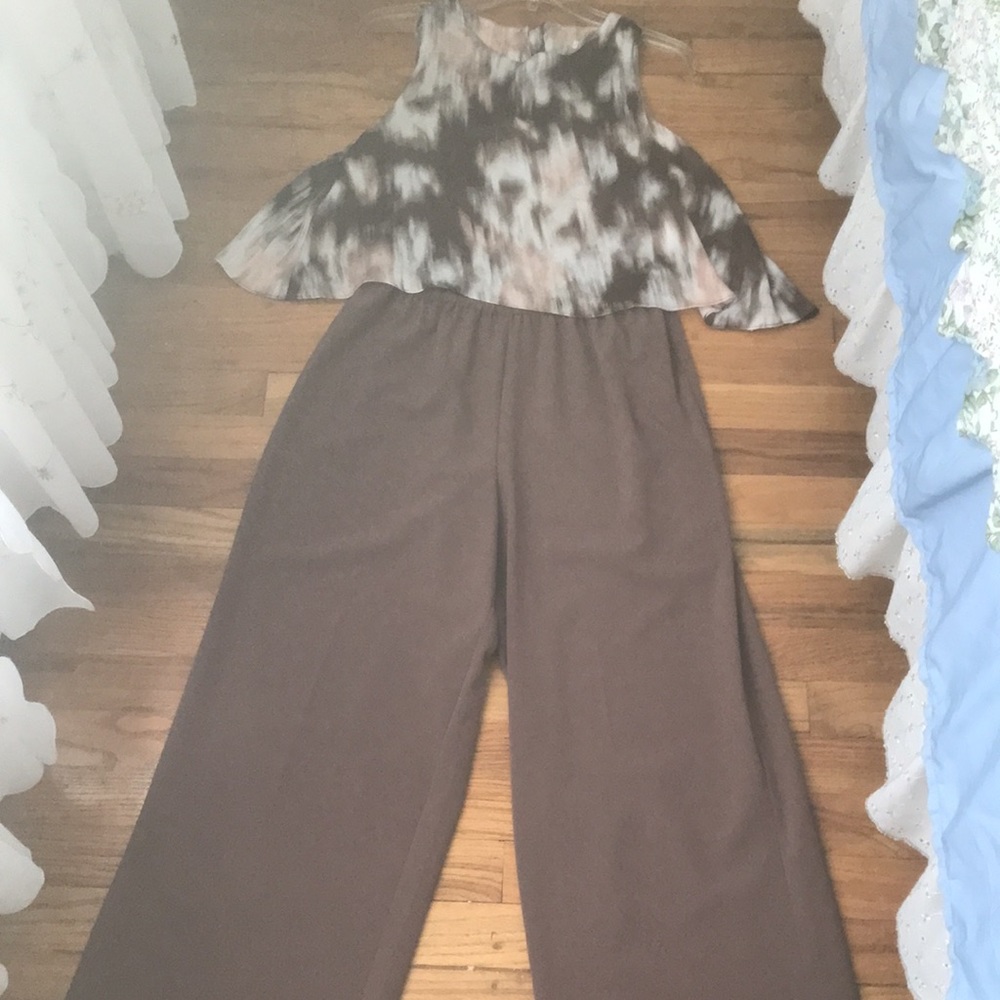 New York & Co light brown jumpsuit used